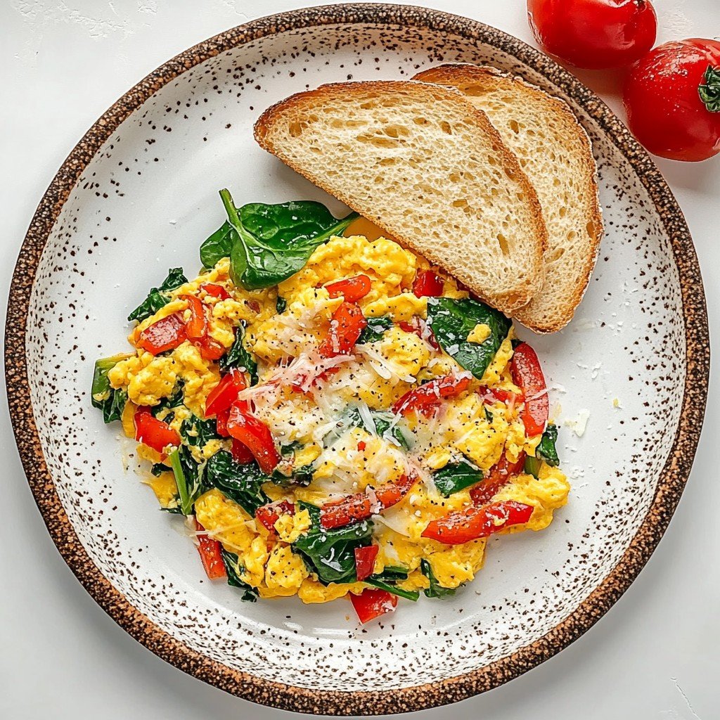 Veggie Scrambled Eggs Fresh Spring Food Idea