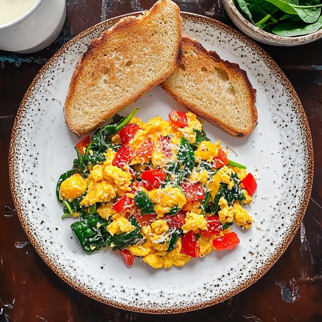 Veggie Scrambled Eggs Fresh Spring Food Idea