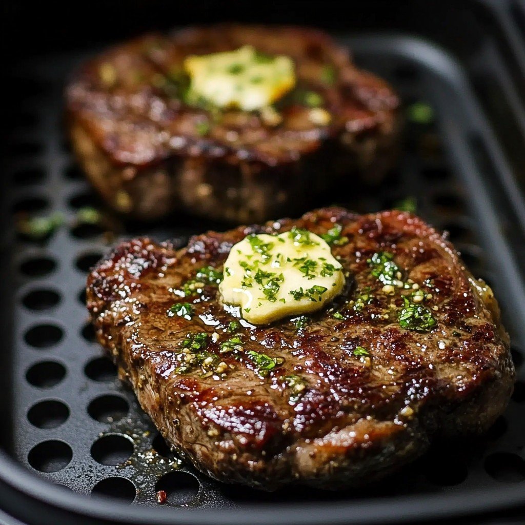 Air Fryer Steak Garlic Butter Muckbang