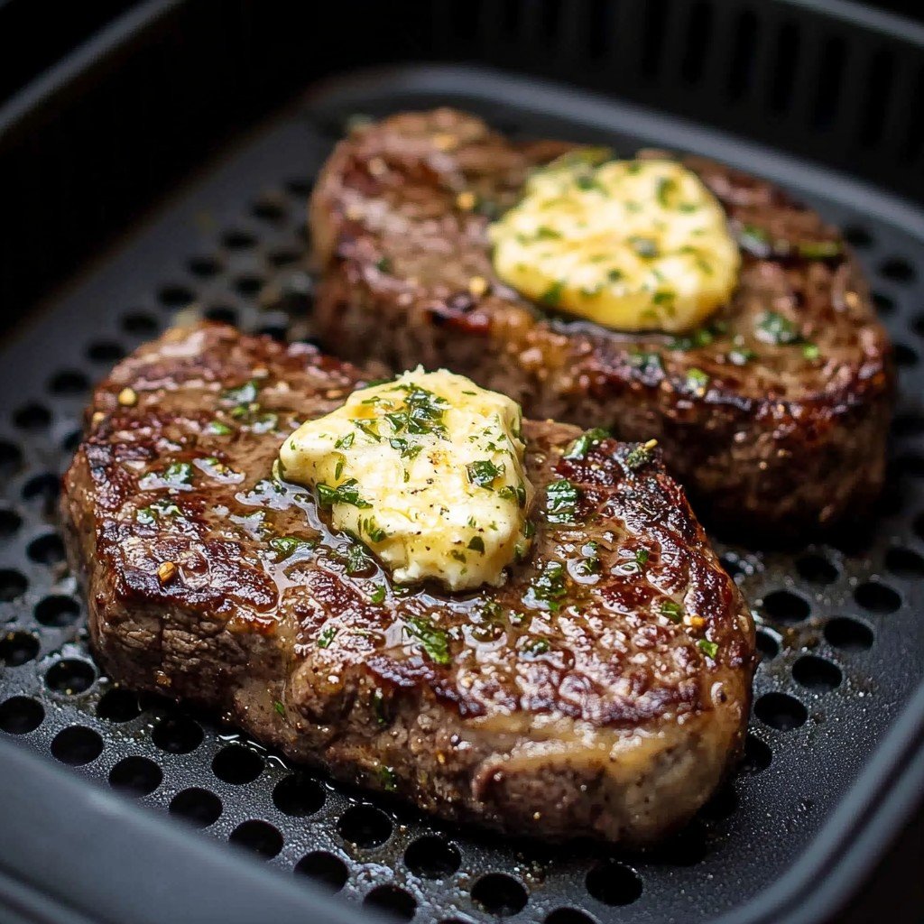 Air Fryer Steak Garlic Butter Muckbang