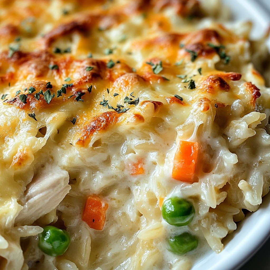 Chicken Alfredo Rice Casserole Easy Dinner