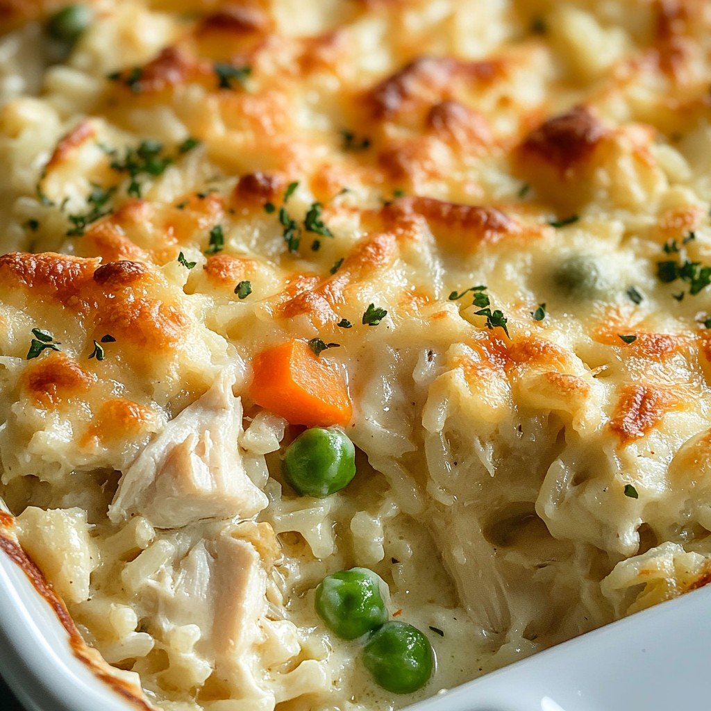 Chicken Alfredo Rice Casserole Easy Dinner