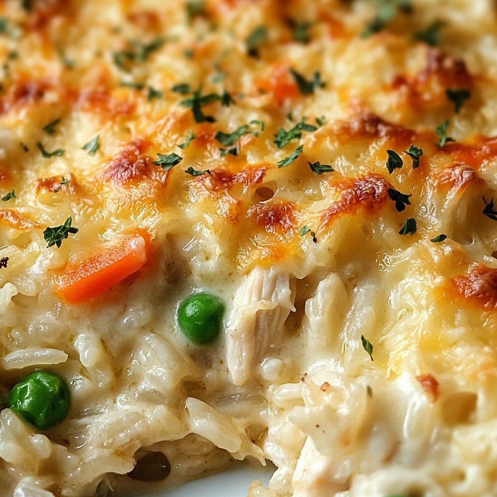 Chicken Alfredo Rice Casserole Easy Dinner