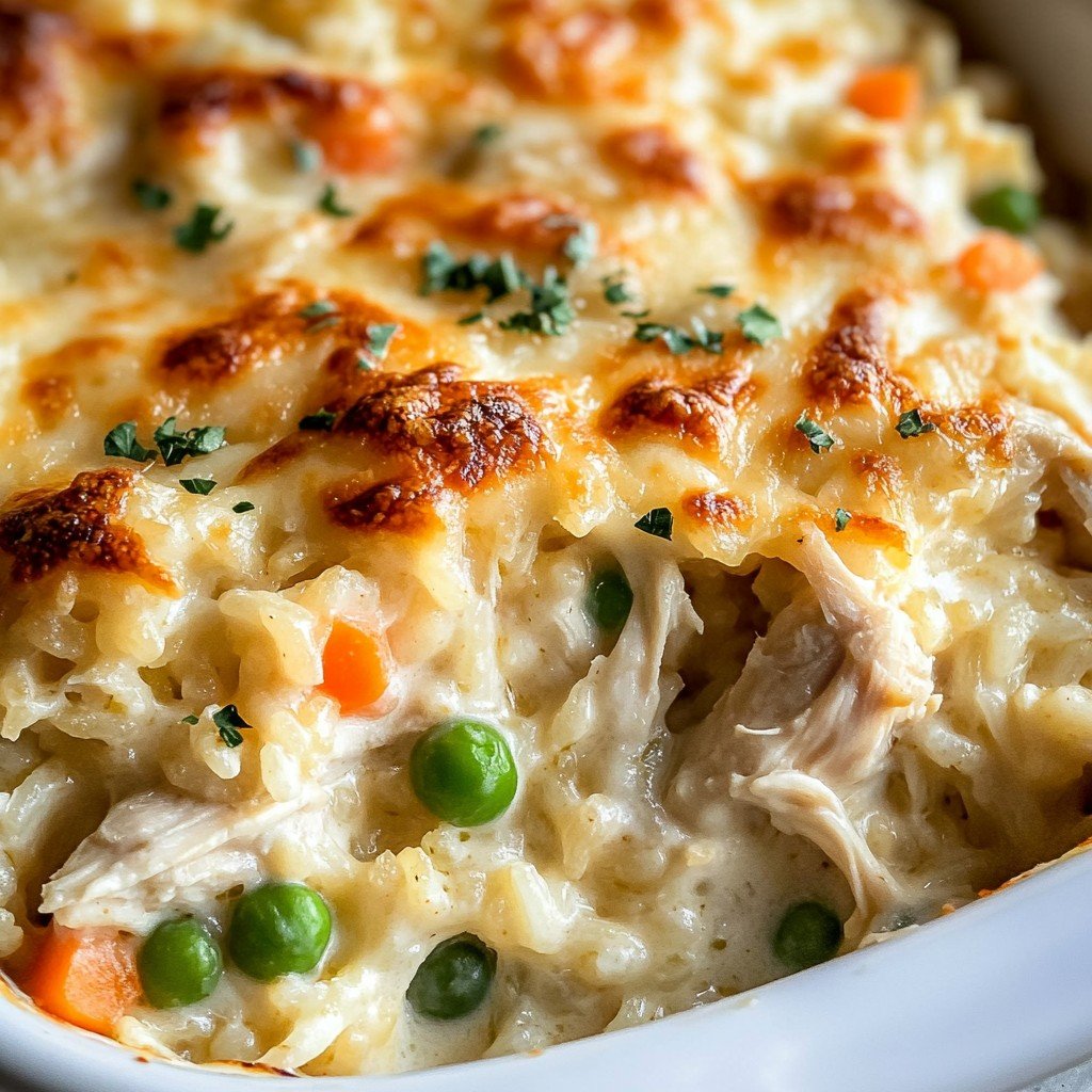 Chicken Alfredo Rice Casserole Easy Dinner