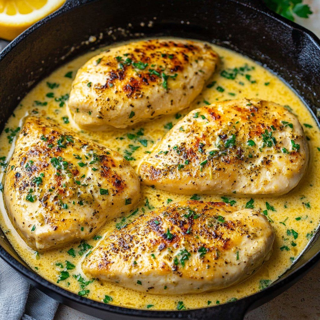 Creamy Garlic Chicken Muckbang Style