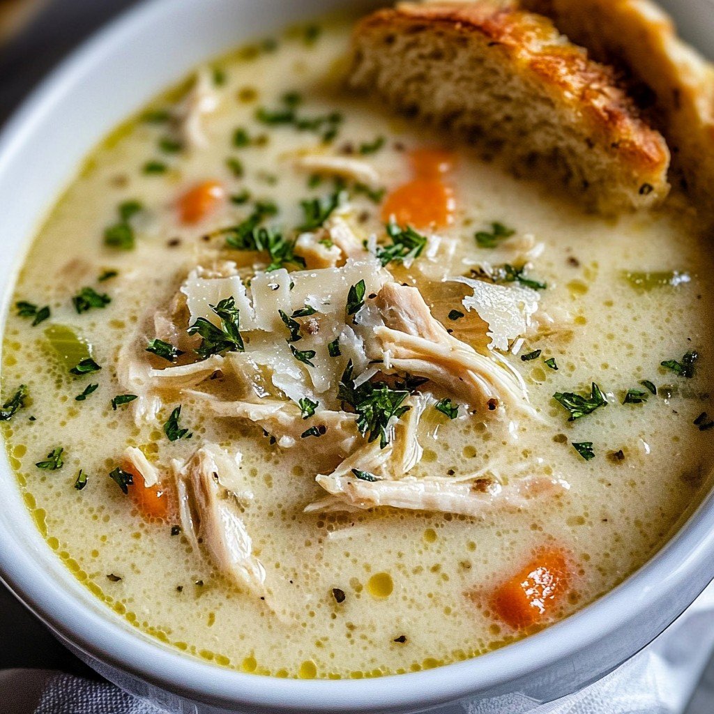 Garlic Parmesan Chicken Soup Cozy Spring Food Ideas