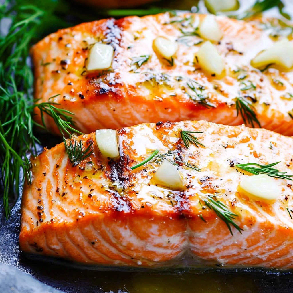 Grilled Salmon Garlic Butter Summer Dinner