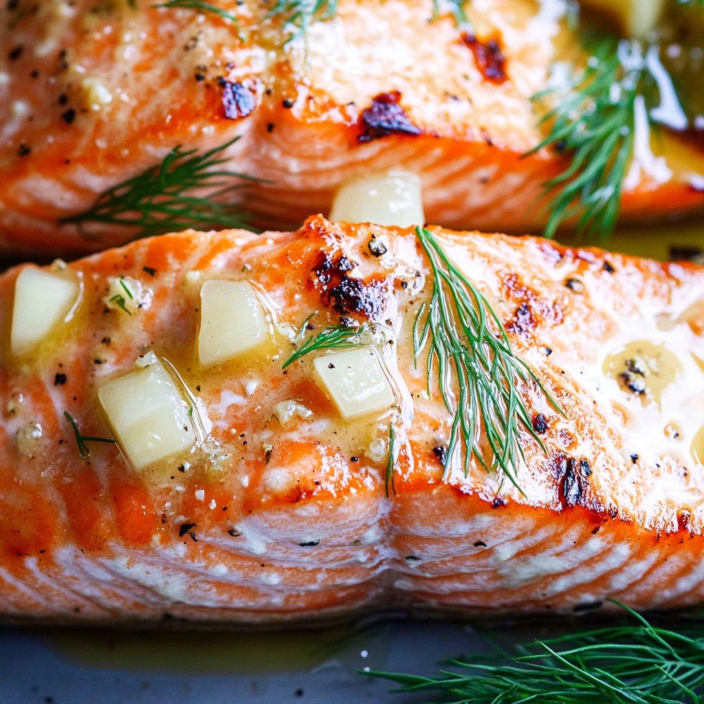 Grilled Salmon Garlic Butter Summer Dinner