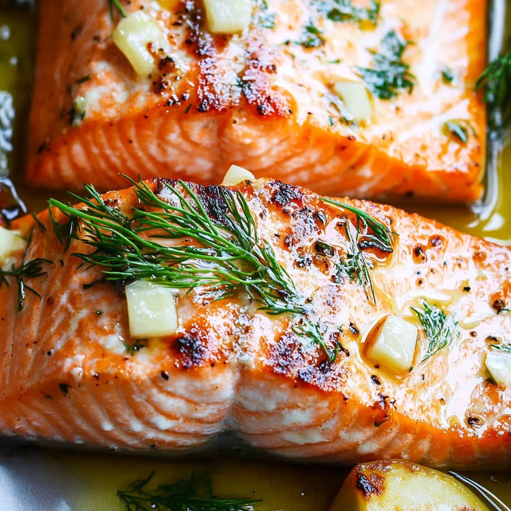 Grilled Salmon Garlic Butter Summer Dinner