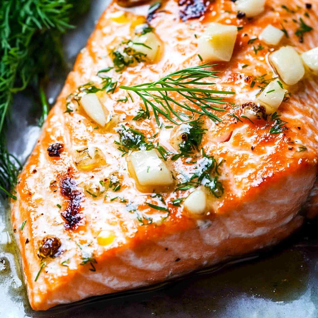 Grilled Salmon Garlic Butter Summer Dinner