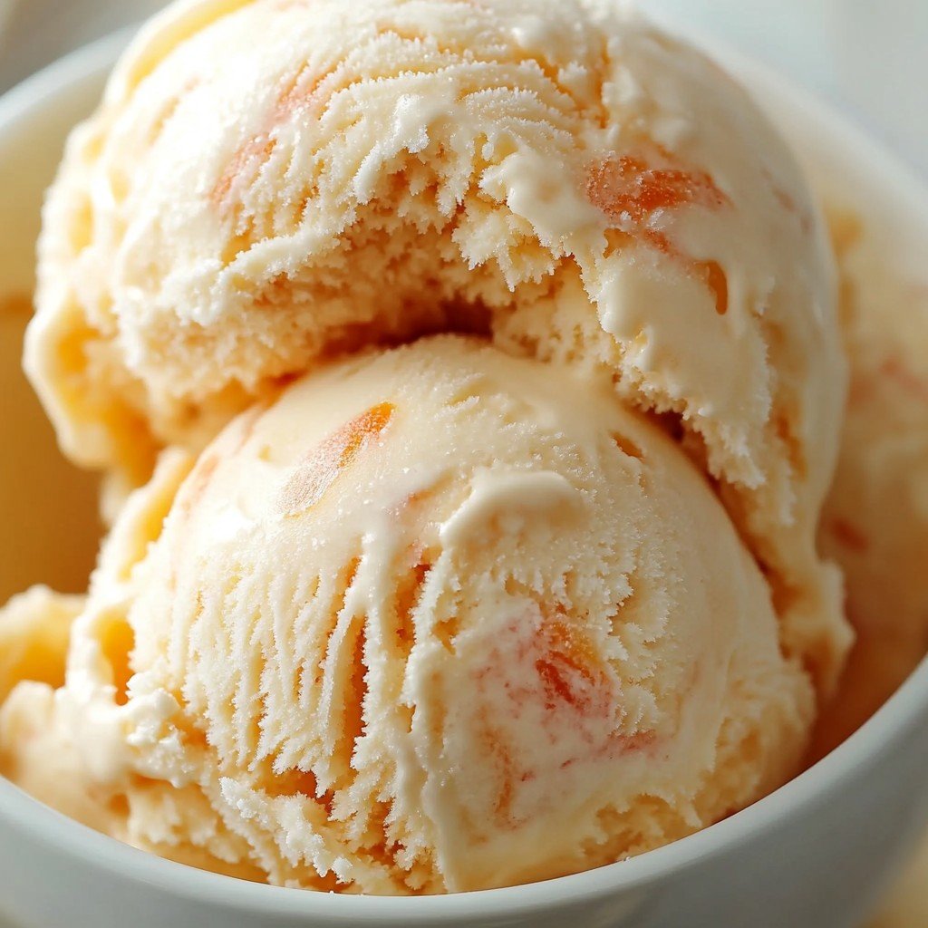 Peach Ice Cream No Egg Summer Treat