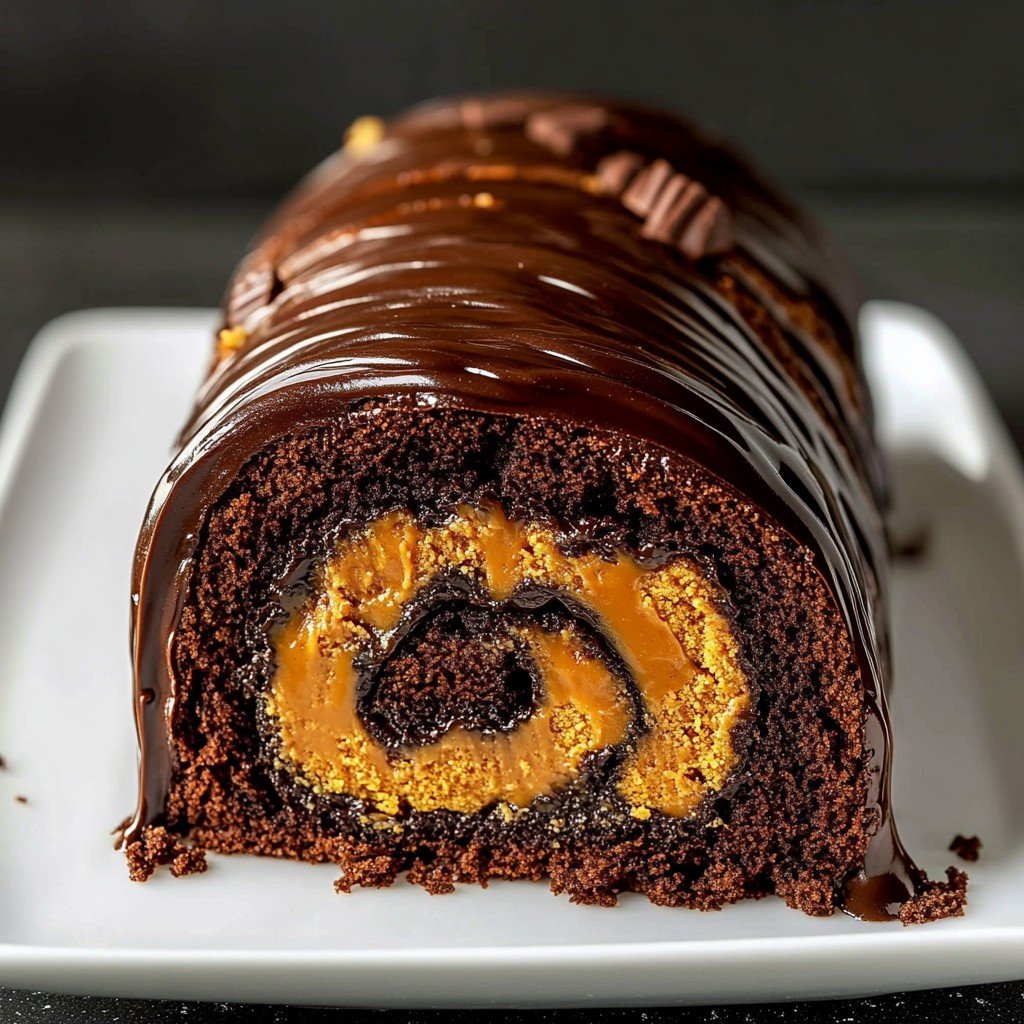 Peanut Butter Cup Chocolate Roll Spring Baking