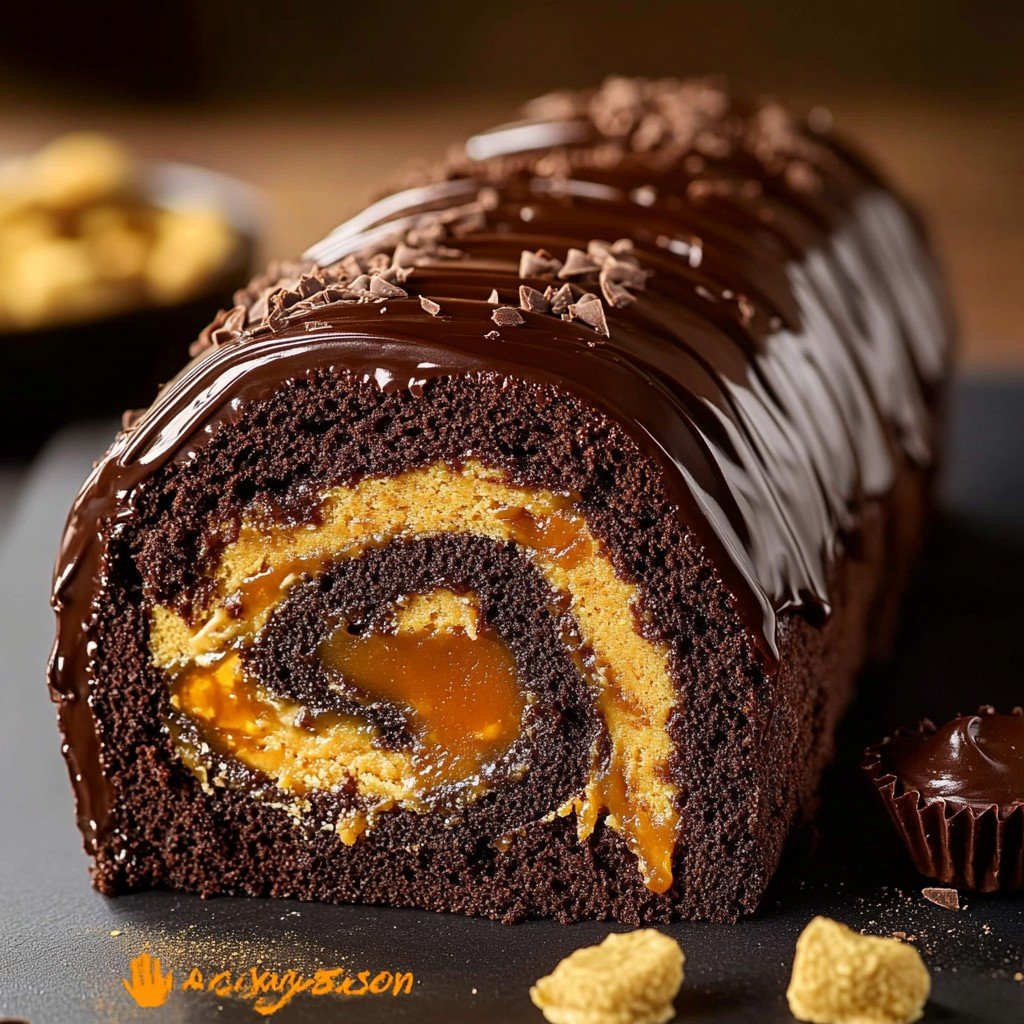 Peanut Butter Cup Chocolate Roll Spring Baking