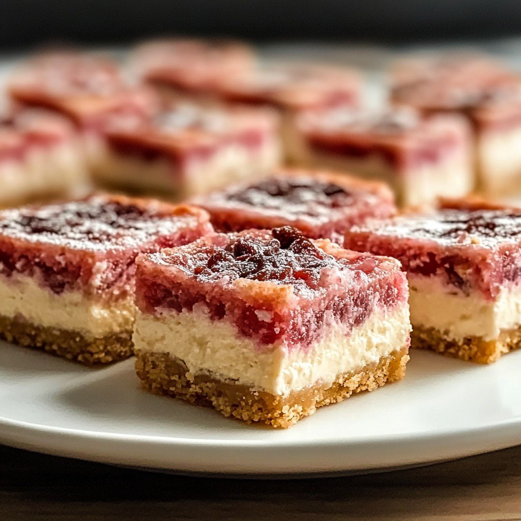 Rhubarb Cheesecake Squares Spring Baking