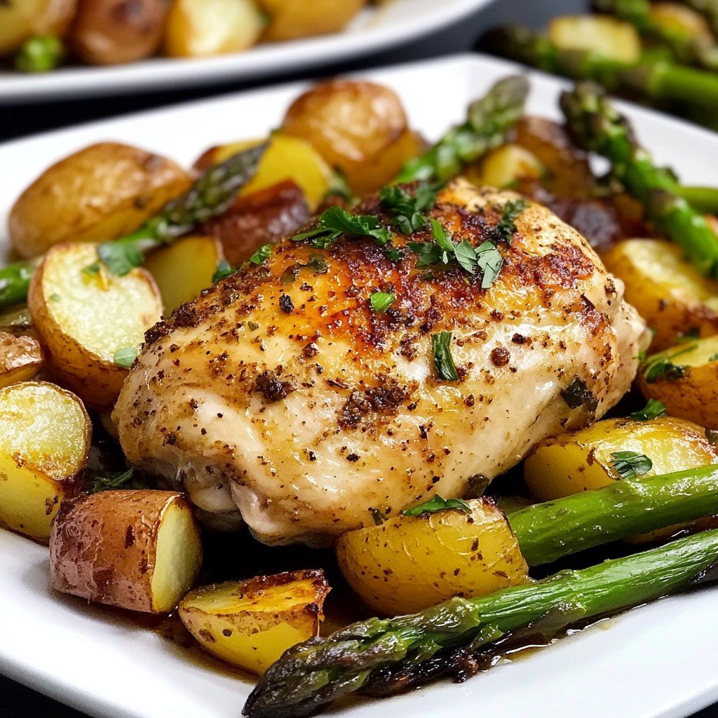 Sheet Pan Garlic Butter Chicken Spring Dinner