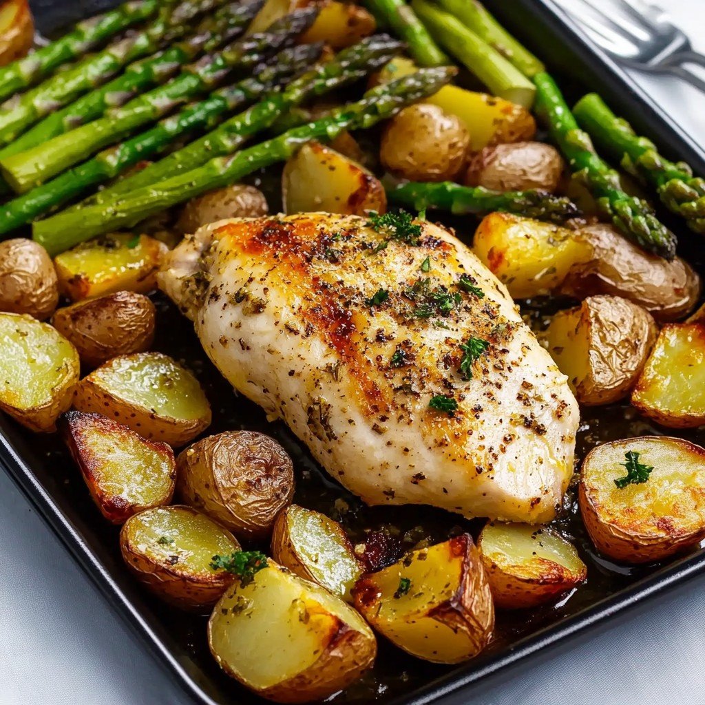 Sheet Pan Garlic Butter Chicken Spring Dinner