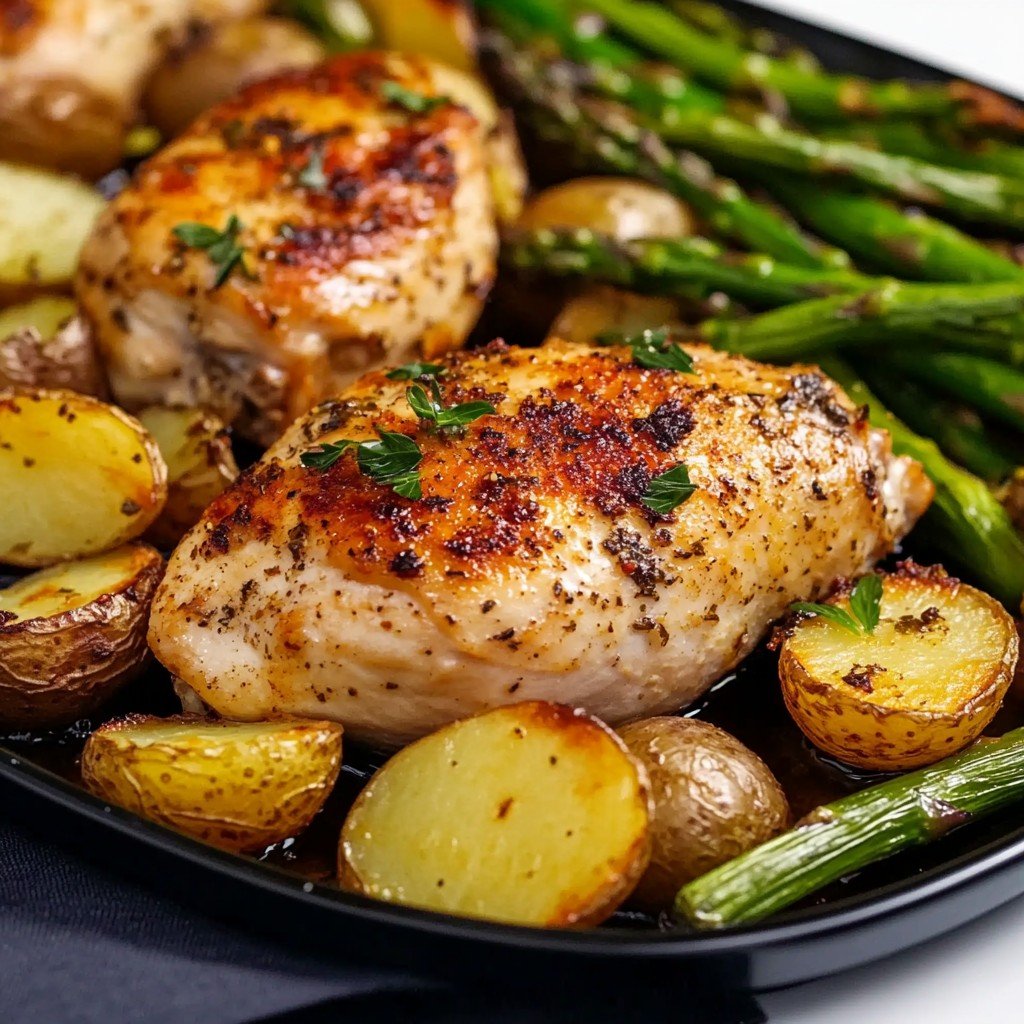 Sheet Pan Garlic Butter Chicken Spring Dinner