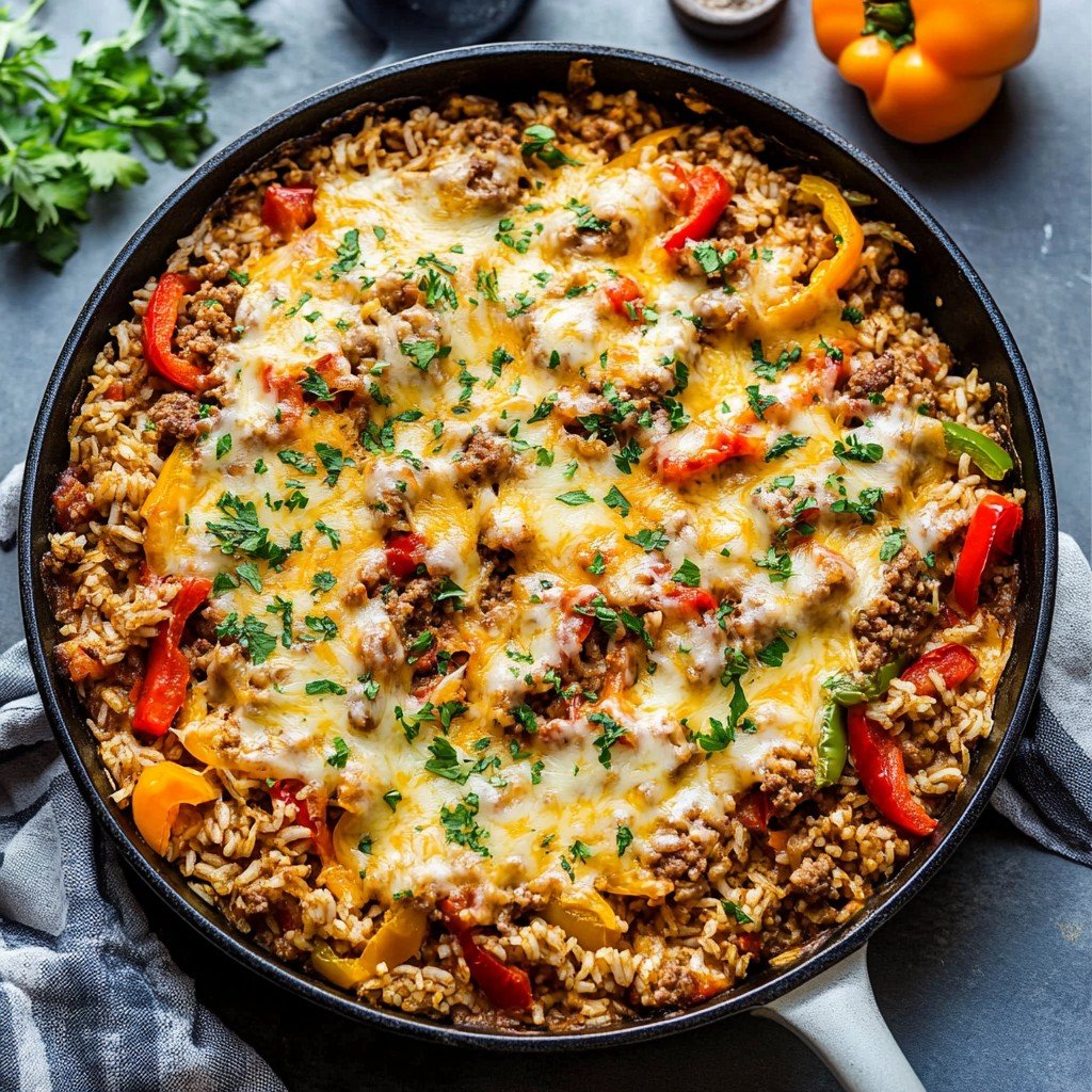 Stuffed Pepper Skillet Easy Spring Dinner
