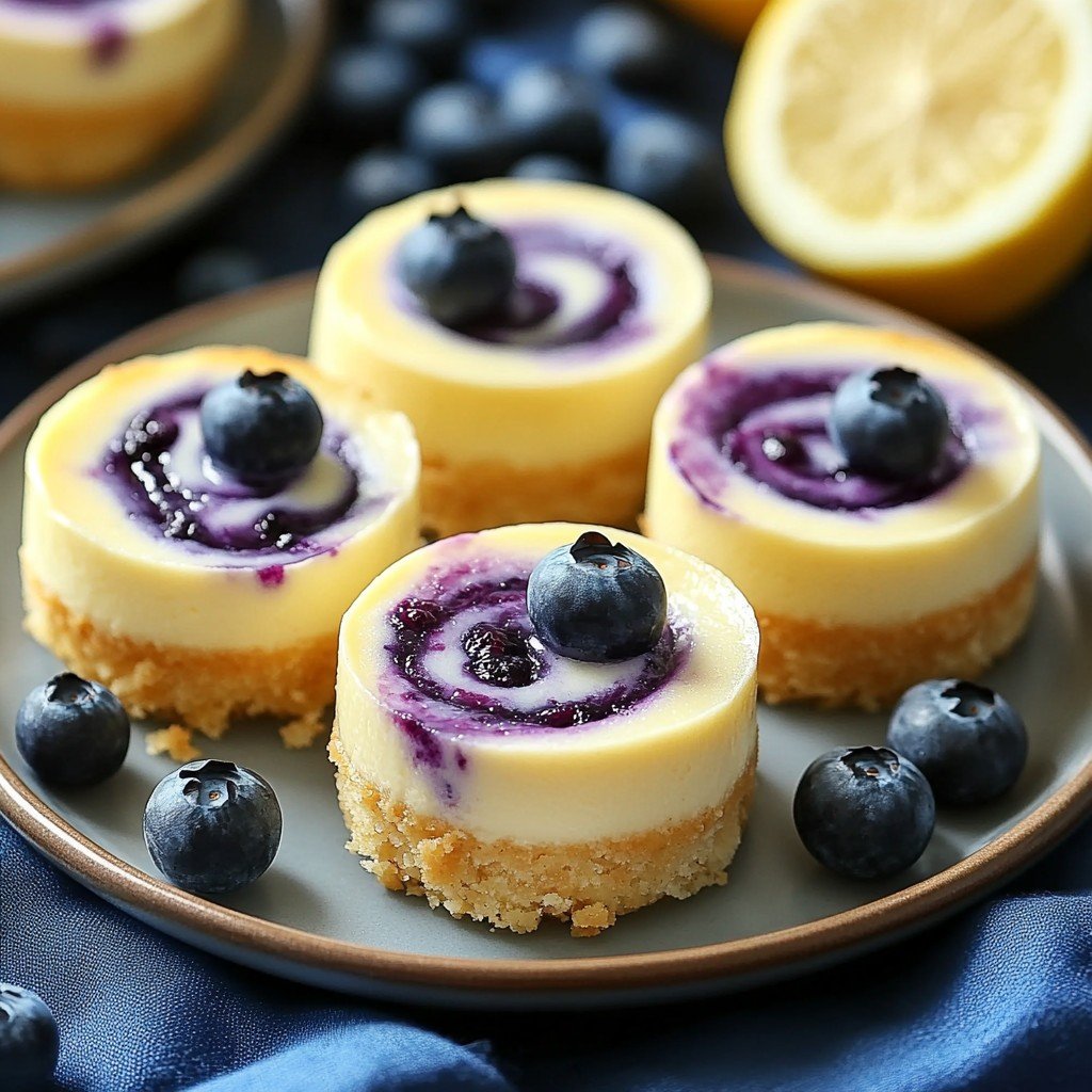 Mini Lemon Blueberry Cheesecakes Summer Dessert