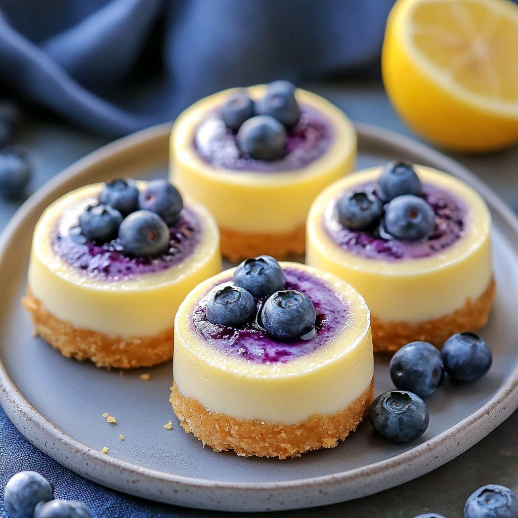 Mini Lemon Blueberry Cheesecakes Summer Dessert