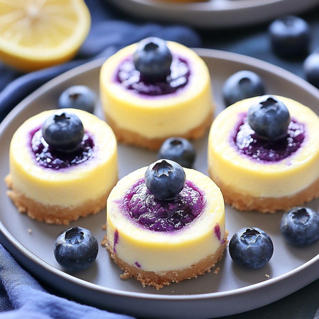 Mini Lemon Blueberry Cheesecakes Summer Dessert