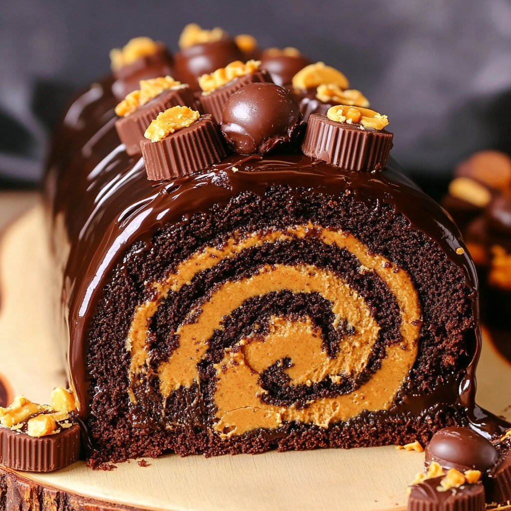 Peanut Butter Chocolate Roll Summer Dessert