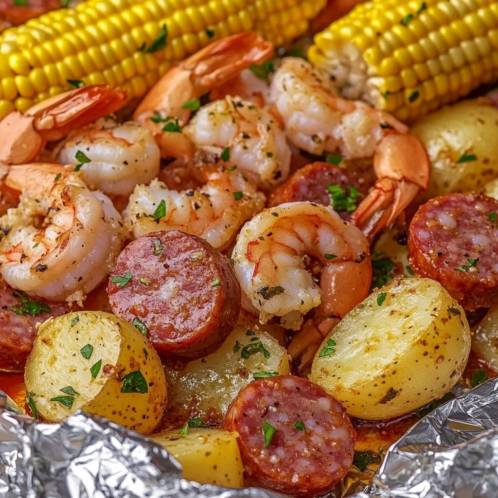 Shrimp Boil Foil Packets Summer Dinner