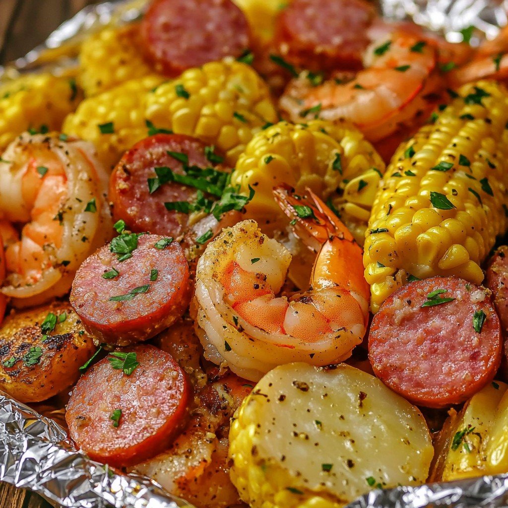 Shrimp Boil Foil Packets Summer Dinner