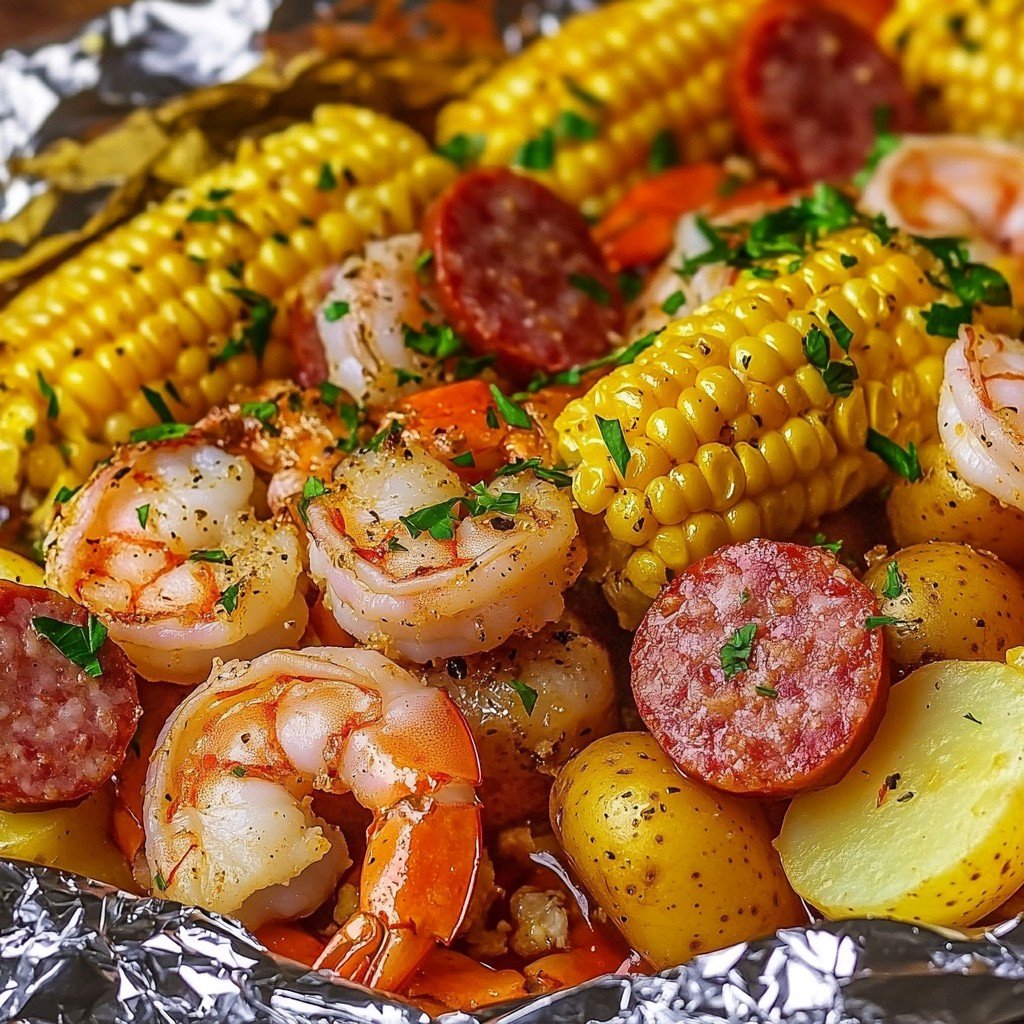 Shrimp Boil Foil Packets Summer Dinner