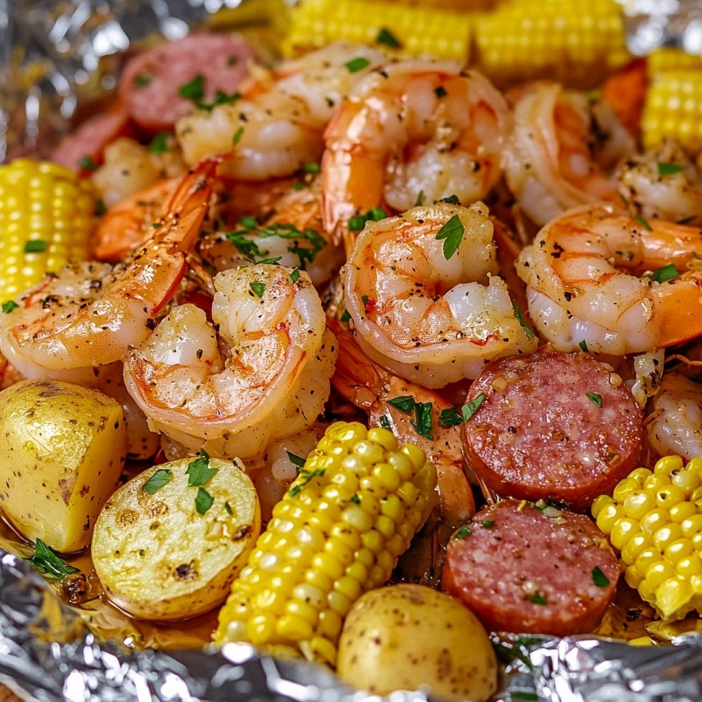 Shrimp Boil Foil Packets Summer Dinner